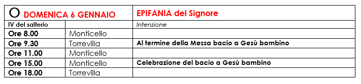 avvisi epifania 2019